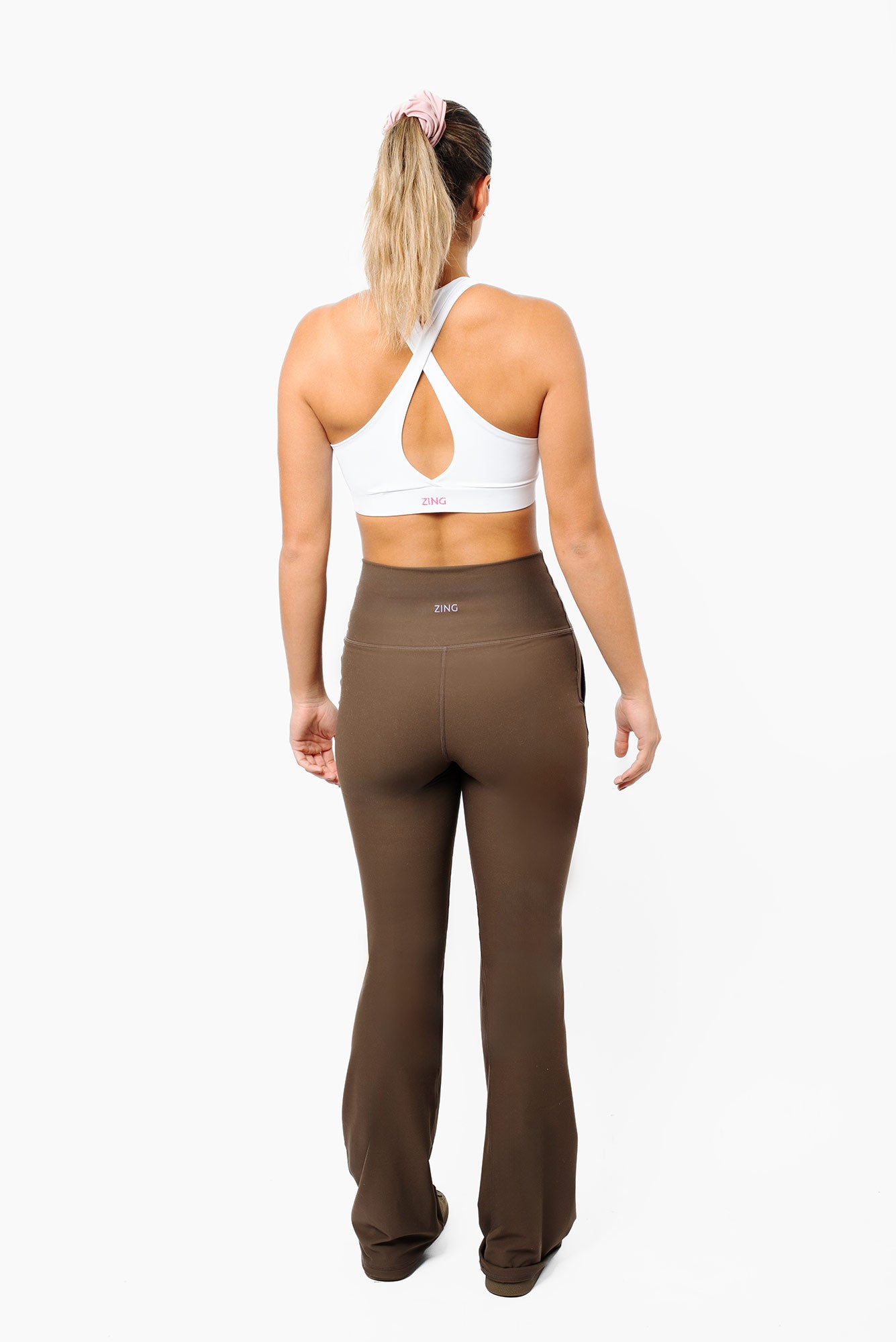 Leggins Calza Flare Mocha Cintura alta