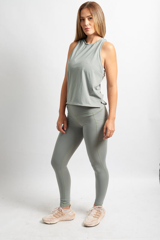 Polera sin mangas Over Size Verde Jade