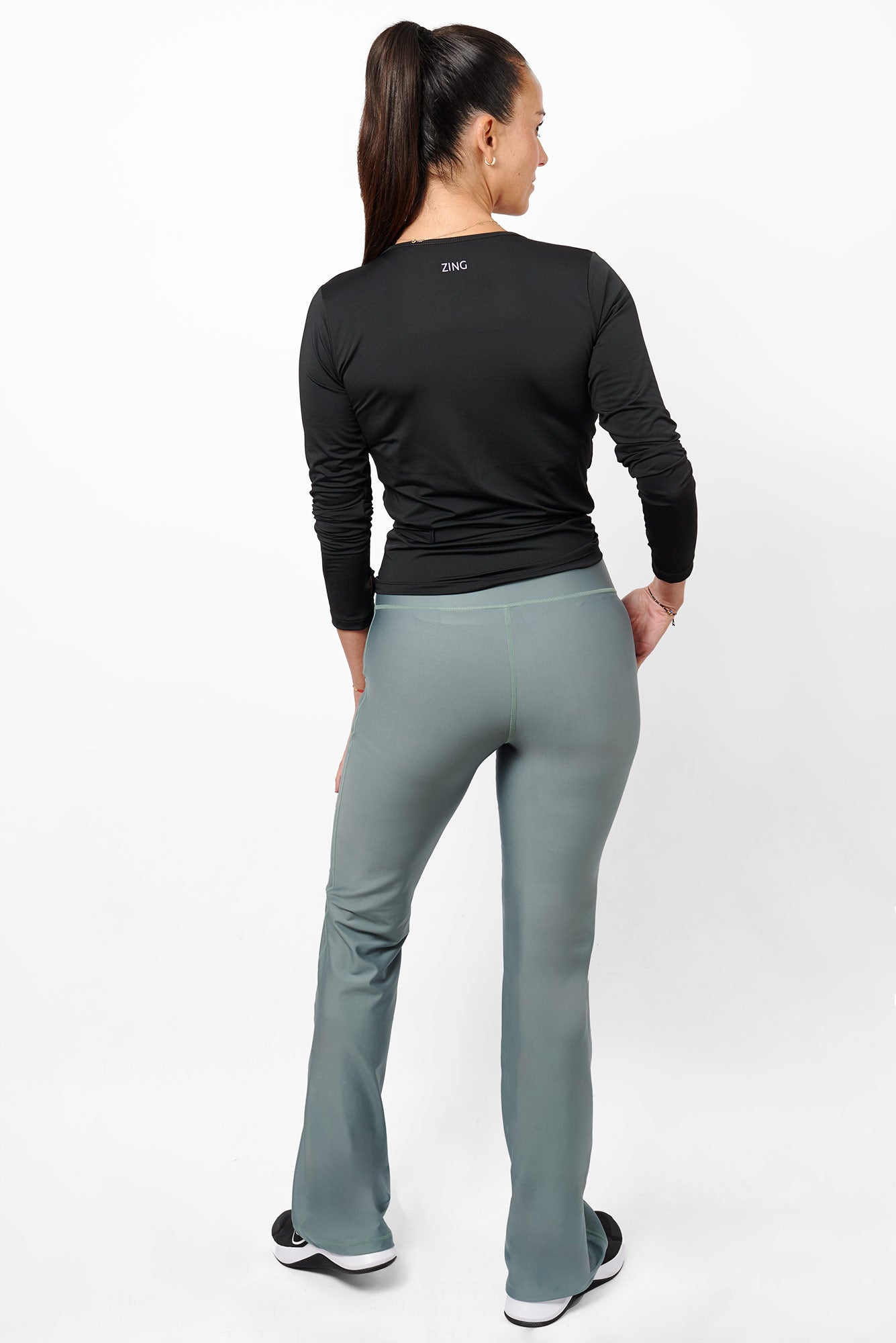 Leggins Pantalón Flare Verde Militar
