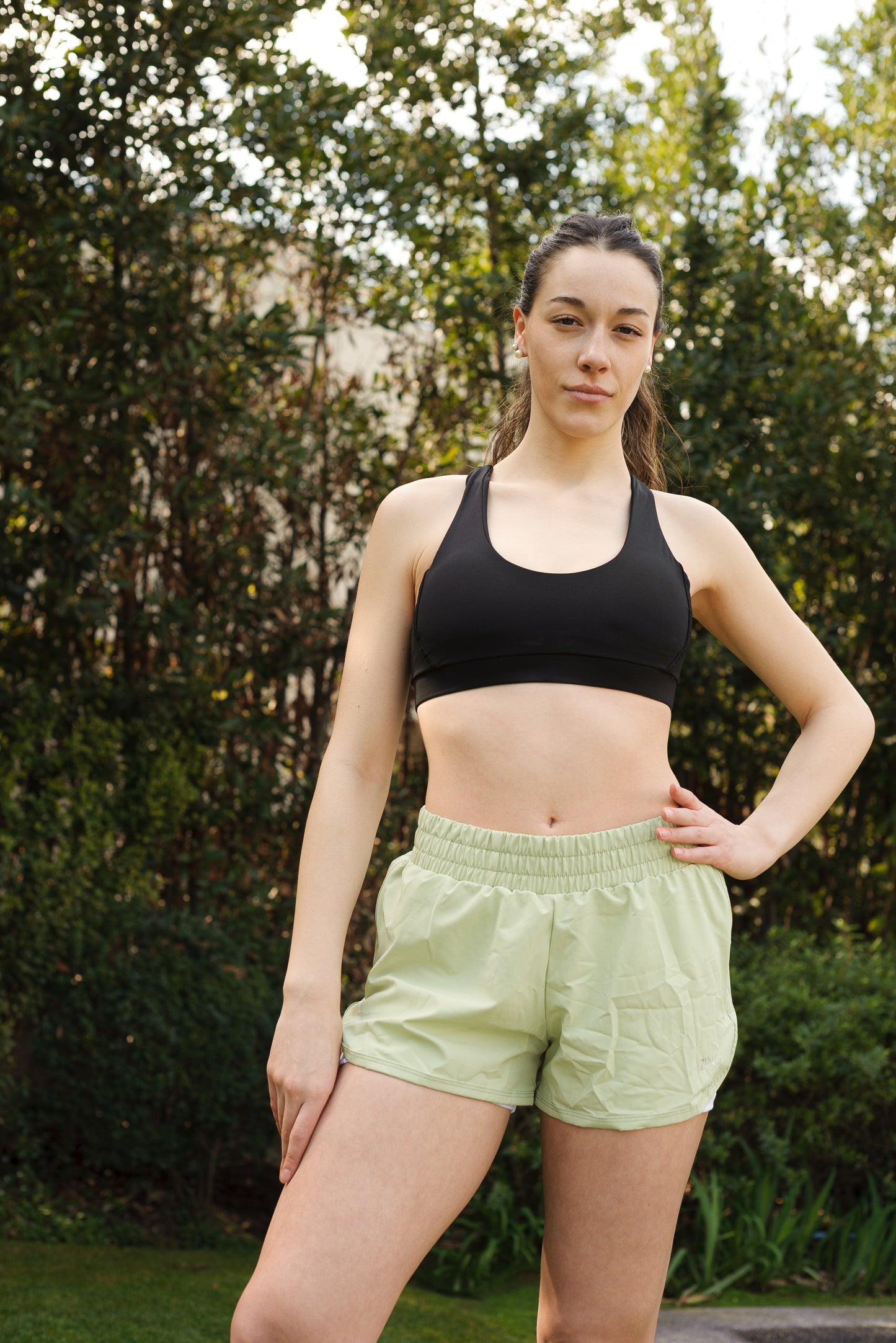 Short con pretina alta, calza incorporada Lima