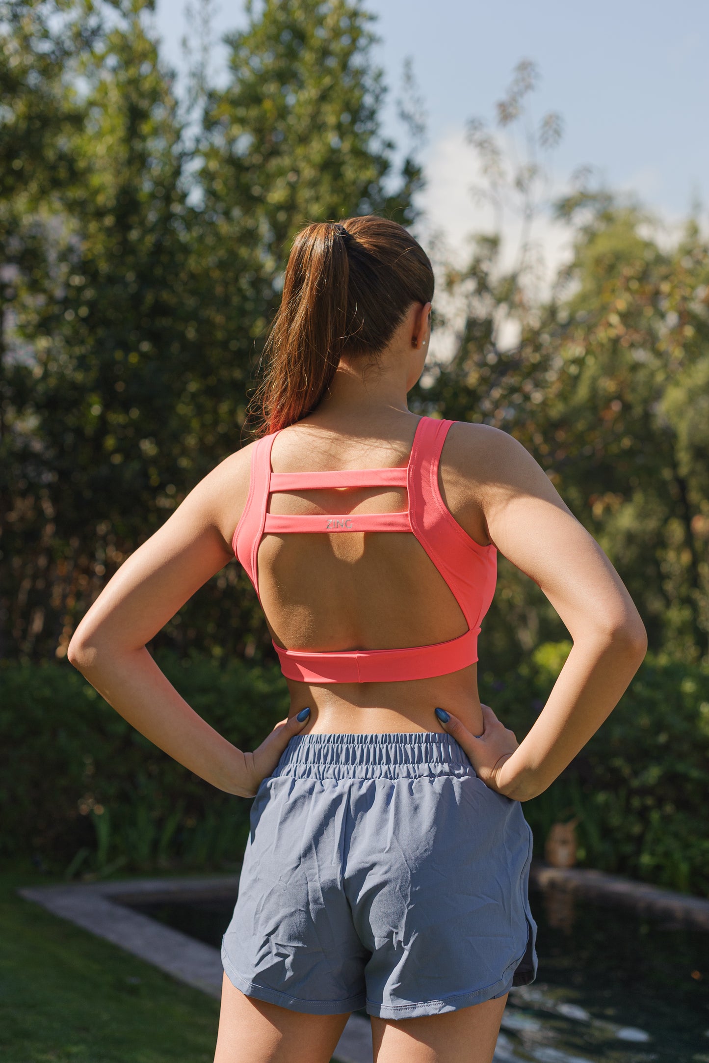 Short con pretina alta, calza incorporada Cloudy