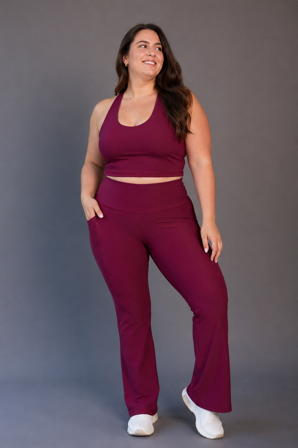 Leggins Calza Flare Uva Cintura Alta
