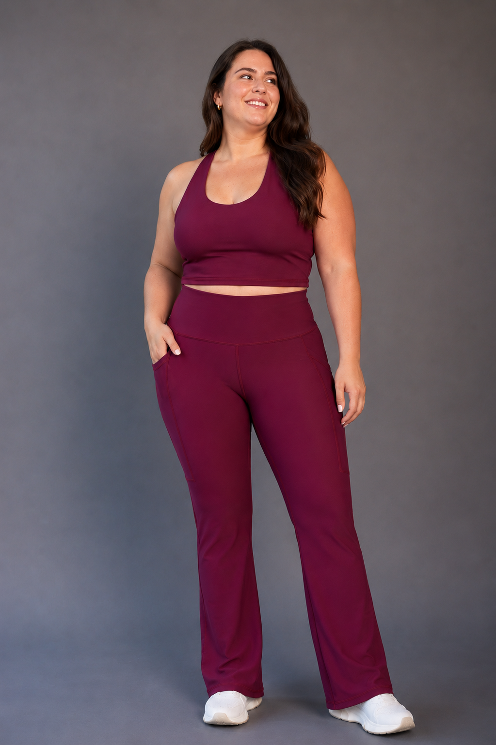 Leggins Calza Flare Uva Cintura Alta