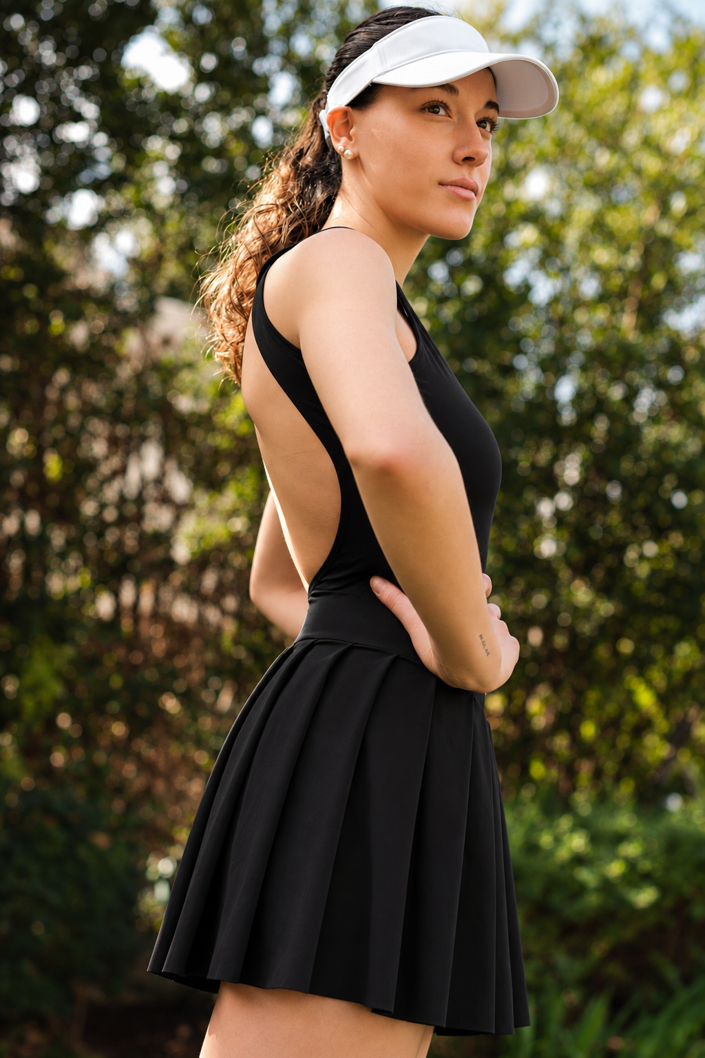 Vestido deportivo escote espalda Negro