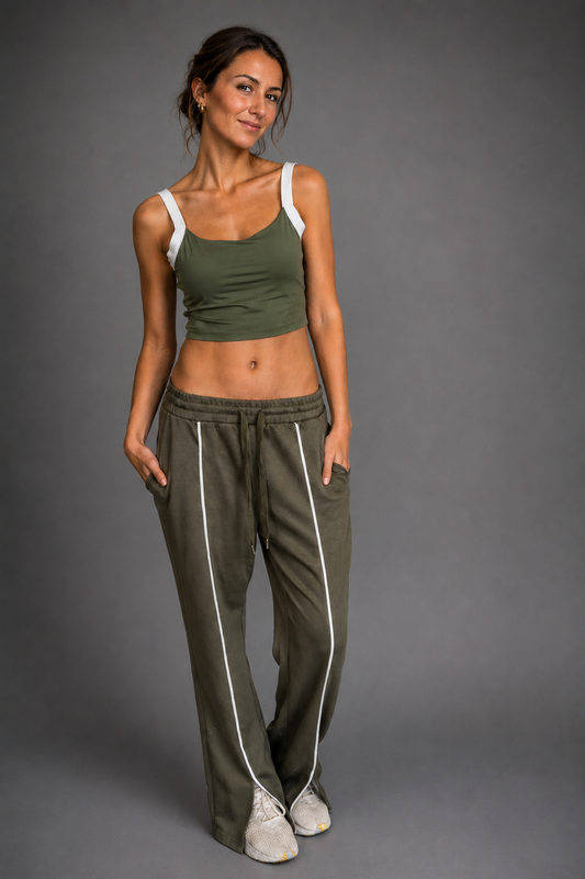 Pantalón de buzo Verde Militar tela soft