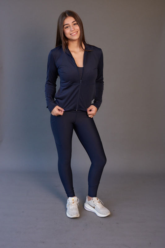 Chaqueta Deportiva Azul Marino cierre