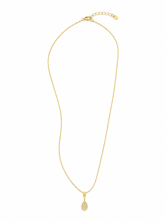 Collar dorado con dije de raqueta de tenis