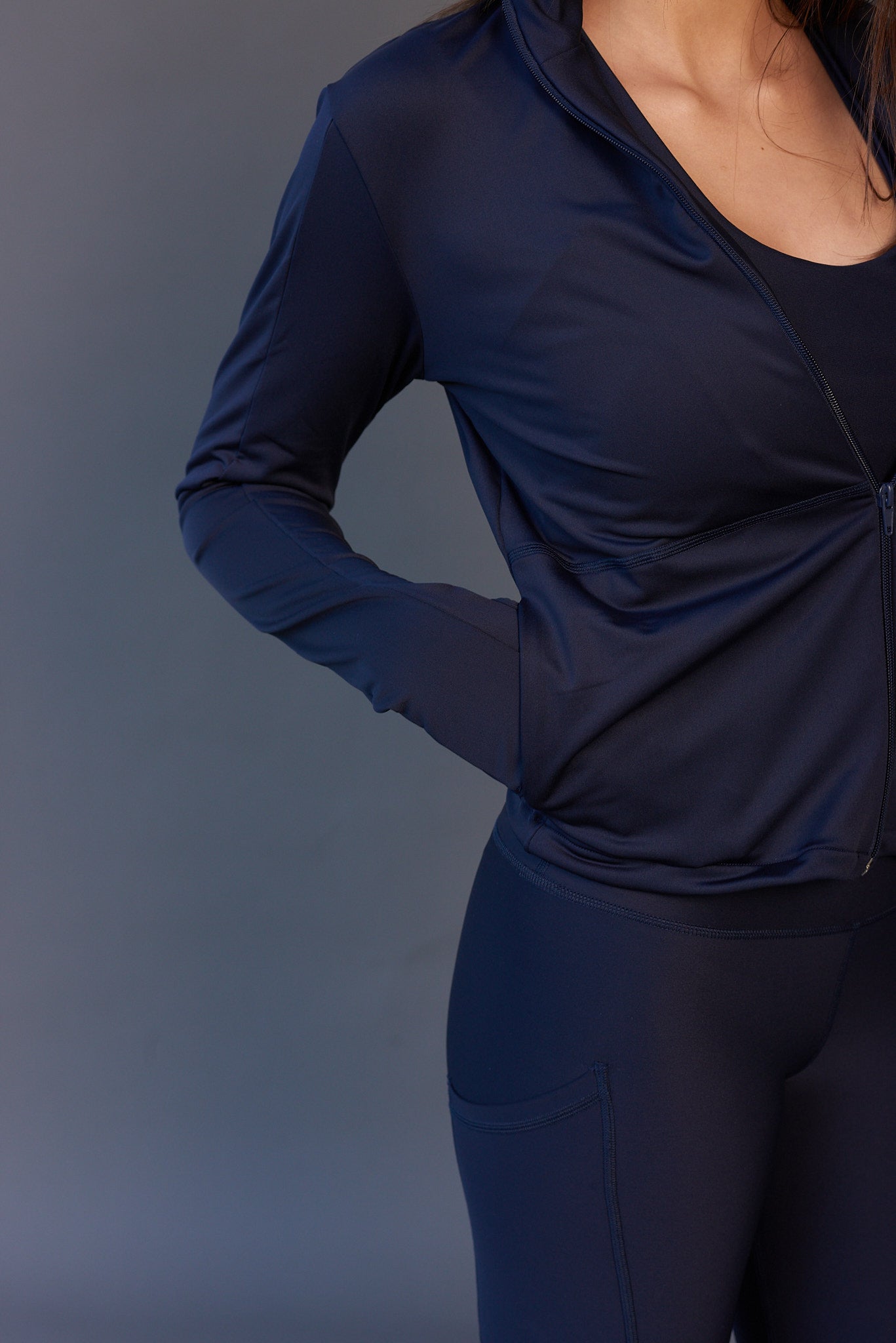 Chaqueta Deportiva Azul Marino cierre
