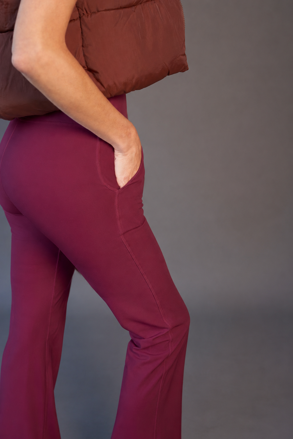 Leggins Calza Flare Uva Cintura Alta