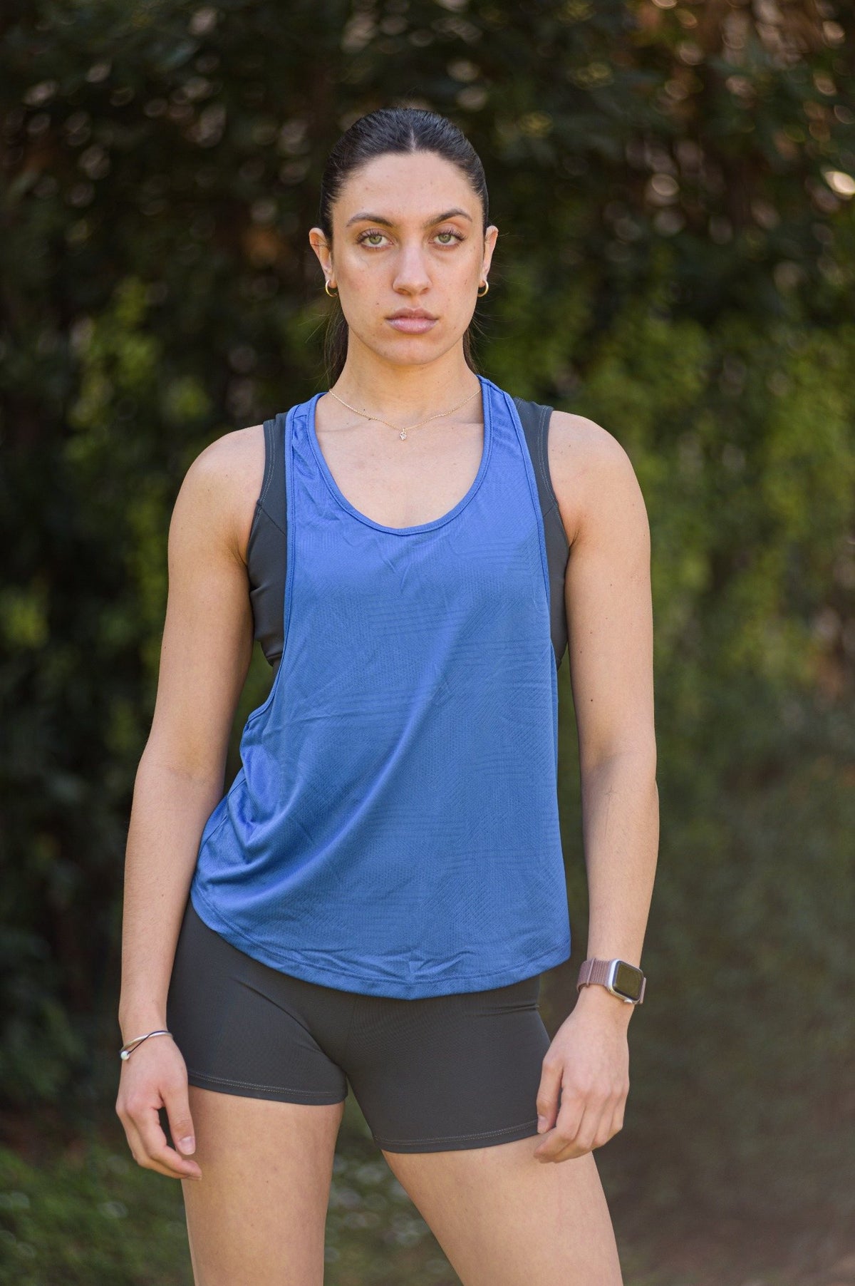 Polera Azul Sin Manga Deportiva