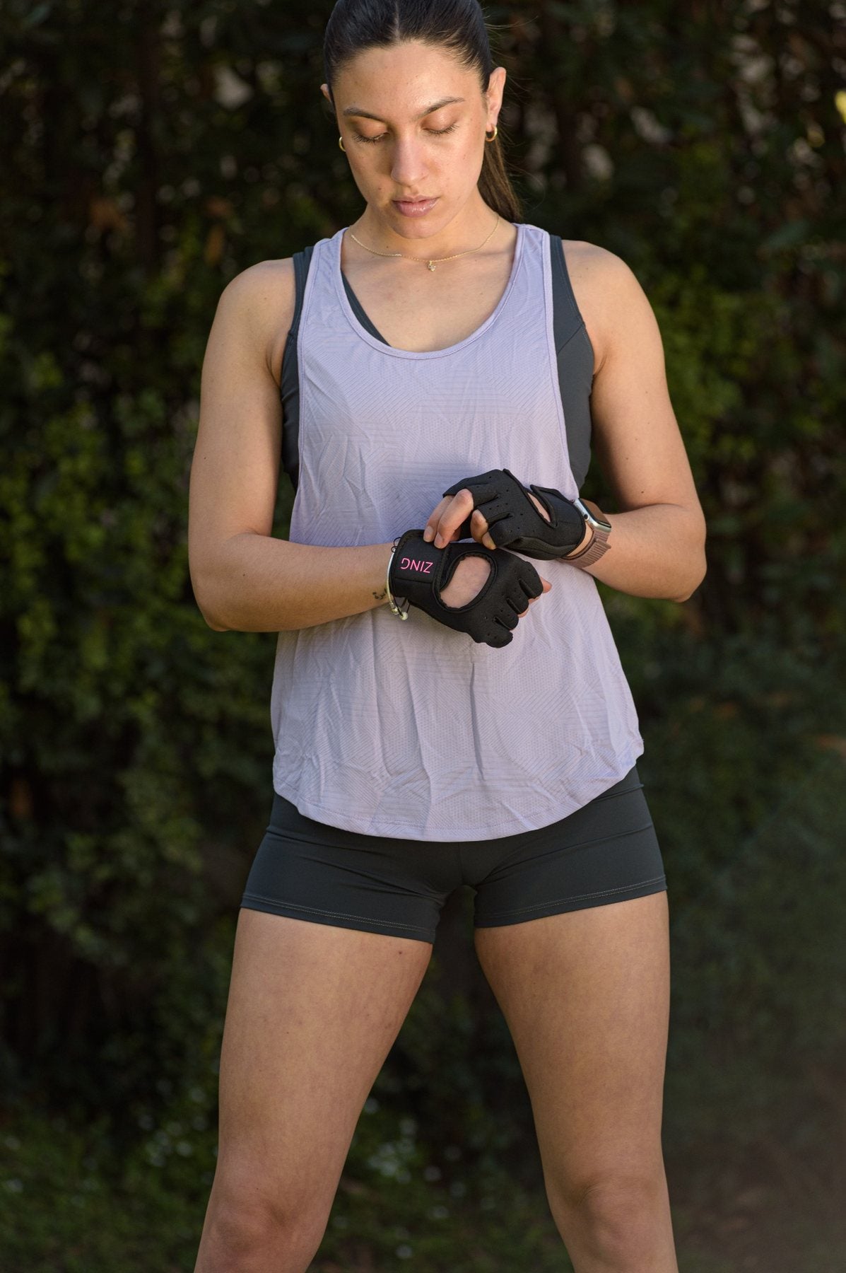 Polera Morada Clara Sin Manga Deportiva