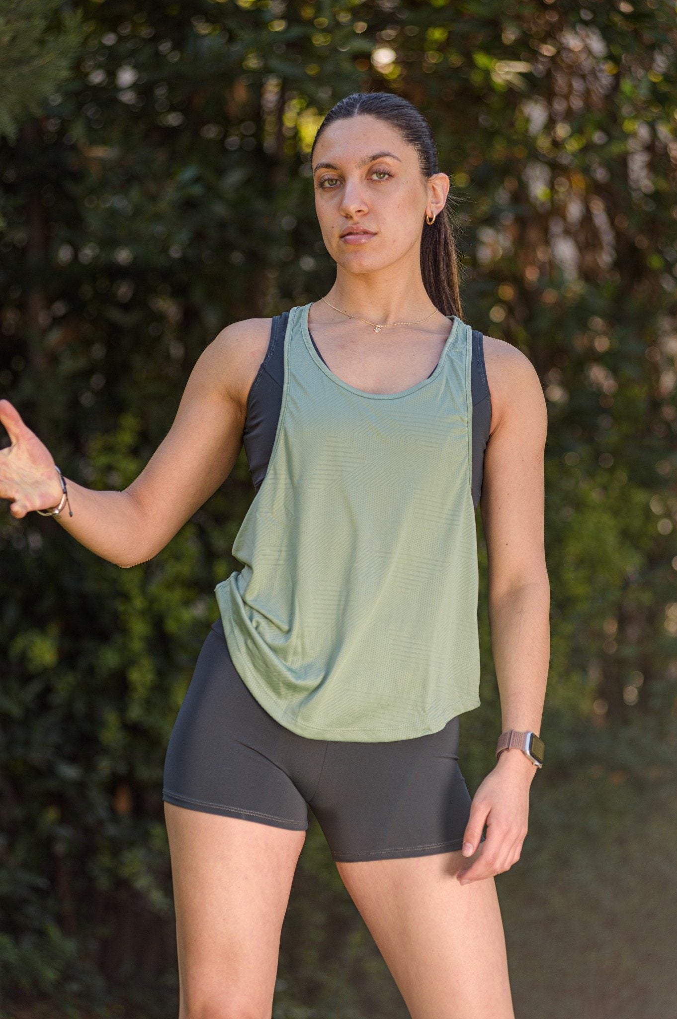 Polera Verde Sin Manga Deportiva