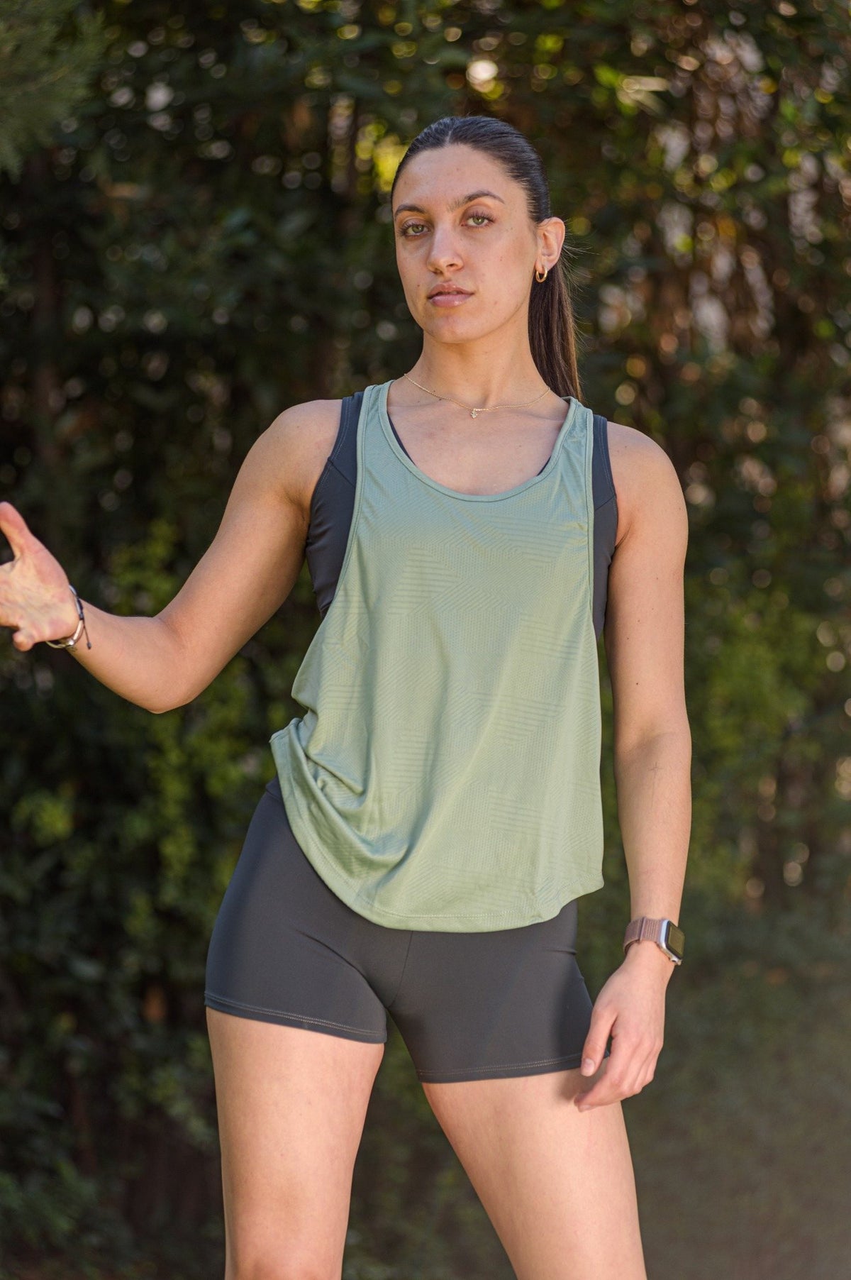 Polera Verde Sin Manga Deportiva